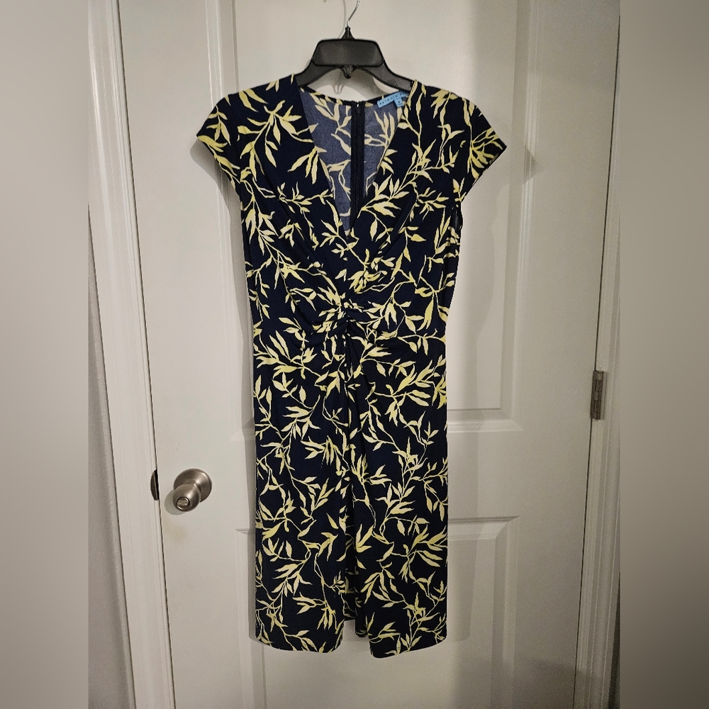 Antonio Melani navy dress with green detail size m